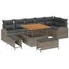 Image de vidaXL Ensemble de canapé de Jardin avec Coussin 9 pcs Gris polyrotin, Canapé Modular extérieur, léger, résistant, protégé UV, Salon de Jardin Polyvalent, sièges Fonctionnels
