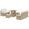 Image de vidaXL Ensemble de canapé de Jardin 8 pcs Beige Poly rotin, Ensemble de canapés de Jardin, modulable, matériaux résistants, kit Lounge extérieur Flexible pour se détendre