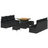Image de vidaXL Ensemble de canapé de Jardin avec Coussin 9 pcs Noir polyrotin, Canapé de Jardin et terrasse, Moderne, modulaire, matériaux résistants aux UV pour se détendre à l'extérieur