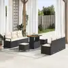 Image de vidaXL Ensemble de canapé de jardin avec coussin 9 pcs Noir polyrotin