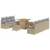 Image de vidaXL Ensemble de canapé de Jardin 10 pcs Beige Poly rotin, Canapé modulable pour Jardin ou terrasse, Moderne, léger, résistant aux UV, idéal pour se Relaxer Dehors