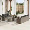 Image de vidaXL Ensemble de canapé de jardin avec coussin 10 pcs Gris polyrotin
