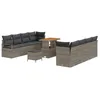 Image de vidaXL Ensemble de canapé de Jardin 11 pcs Gris Poly rotin, Jardin et terrasse, Ensemble de Salon extérieur Moderne, Meubles légers, durables, résistants aux UV pour se détendre