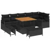 Image de vidaXL Ensemble de canapé de Jardin avec Coussin 9 pcs Noir Poly rotin, Mobilier extérieur Moderne, résistant aux intempéries, avec Sofa et Table réglable, Style Tendance pour Jardin ou terrasse