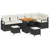 Image de vidaXL Ensemble de canapé de Jardin avec Coussin 9 pcs Noir Poly rotin, Mobilier extérieur Moderne, résistant aux intempéries, avec Sofa et Table réglable, Style Tendance pour Jardin ou terrasse