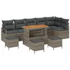 Image de vidaXL Ensemble de canapé de Jardin 10 pcs Gris Poly rotin, Mobilier extérieur Moderne, résistant aux intempéries, avec Sofa et Table réglable, Style Tendance pour Jardin ou terrasse