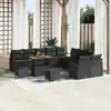 Image de vidaXL Ensemble de canapé de jardin avec coussin 13 pcs Noir polyrotin