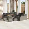 Image de vidaXL Ensemble de canapé de jardin avec coussin 14 pcs Gris polyrotin