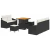 Image de vidaXL Ensemble de canapé de Jardin avec Coussin 8 pcs Noir Poly rotin, Mobilier extérieur Moderne, canapé résistant, Solutions modulaires élégantes pour se détendre dans Le Jardin