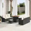 Image de vidaXL Ensemble de canapé de jardin avec coussin 9 pcs Noir polyrotin
