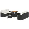 Image de vidaXL Ensemble de canapé de Jardin avec Coussin 9 pcs Noir polyrotin, Sofa modulaire Durable pour Jardin et terrasse, matériaux résistants UV, Table réglable, Salon extérieur