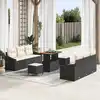 Image de vidaXL Ensemble de canapé de jardin avec coussin 9 pcs Noir polyrotin