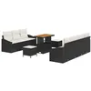 Image de vidaXL Ensemble de canapé de Jardin 10 pcs Noir Poly rotin, Salon de Jardin et terrasse, canapé Moderne léger, résistant aux UV, mobilier Chic et Fonctionnel