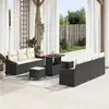 Image de vidaXL Ensemble de canapé de jardin avec coussin 10 pcs Noir polyrotin