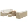 Image de vidaXL Ensemble de canapé de Jardin 11 pc Beige polyrotin