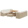 Image de vidaXL Ensemble de canapé de Jardin 11 pcs Beige Poly rotin, Salon de Jardin et terrasse, canapé Moderne extérieur, Assise modulable légère, mobilier résistant aux UV