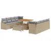 Image de vidaXL Ensemble de canapé de Jardin 11 pcs Beige polyrotin, Sofa Moderne pour Jardin et terrasse, Meubles modulaires légers, Salon extérieur résistant aux UV