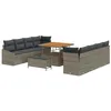 Image de vidaXL Ensemble de canapé de Jardin avec Coussin 11 pcs Gris polyrotin, Sofa Moderne pour Jardin et terrasse, Meubles modulaires légers, Salon extérieur résistant aux UV
