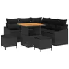 Image de vidaXL Ensemble de canapé de Jardin avec Coussin 8 pcs Noir Poly rotin, Canapé de Jardin et terrasse, Meuble résistant aux intempéries, Salon Relaxant UV, Assise Polyvalente