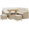Image de vidaXL Ensemble de canapé de Jardin avec Coussin 8 pcs Beige polyrotin, Canapé de Jardin et terrasse, Meuble résistant aux intempéries, Salon Relaxant UV, Assise Polyvalente