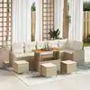 Image de vidaXL Ensemble de canapé de jardin 10 pcs Beige polyrotin