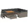 Image de vidaXL Ensemble de canapé de Jardin avec Coussin 12 pcs Gris polyrotin, Ensemble de canapés al Fresco, modulable, léger, résistant aux UV, mobilier de Jardin, Salon de Patio étanche