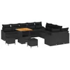 Image de vidaXL Ensemble de canapé de Jardin avec Coussin 13 pcs Noir polyrotin, Canapé modulable d'extérieur, léger, résistant, matériaux Anti-UV, Assise Confort, Style Jardin élégant