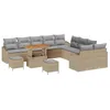 Image de vidaXL Ensemble de canapé de Jardin 13 pcs Beige polyrotin, Canapé modulable d'extérieur, léger, résistant, matériaux Anti-UV, Assise Confort, Style Jardin élégant