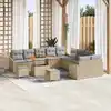 Image de vidaXL Ensemble de canapé de jardin 13 pcs Beige polyrotin