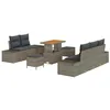 Image de vidaXL Ensemble de canapé de Jardin avec Coussin 8 pcs Gris Poly rotin, Ensemble de mobilier de Jardin, Moderne et léger, Salon de Patio en rotin, Table réglable, résistante aux intempéries