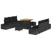Image de vidaXL Ensemble de canapé de Jardin avec Coussin 9 pcs Noir Poly rotin, Canapé modulable, résistant aux intempéries, léger, idéal pour Le Jardin, la terrasse, et la détente extérieure