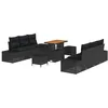 Image de vidaXL Ensemble de canapé de Jardin avec Coussin 9 pcs Noir Poly rotin, Canapé modulable, résistant aux intempéries, léger, idéal pour Le Jardin, la terrasse, et la détente extérieure