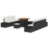 Image de vidaXL Ensemble de canapé de Jardin avec Coussin 10 pcs Noir polyrotin, Canapé de Jardin et terrasse, Ensemble Moderne en modules, léger et résistant aux intempéries, assises polyvalentes