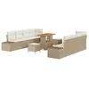 Image de vidaXL Ensemble de canapé de Jardin 11 pc Beige polyrotin
