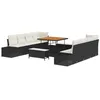 Image de vidaXL Ensemble de canapé de Jardin avec Coussin 11 pcs Noir polyrotin, Salon de Jardin et terrasse, canapé modulaire, léger, Durable, résistant aux UV, idéal pour extérieur