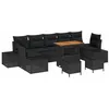 Image de vidaXL Ensemble de canapé de Jardin 10 pcs Noir Poly rotin, Ensemble Canapé de Jardin, Meubles Extérieurs Modulaires, Résistant aux UV, Durable et Léger pour Un Confort Optimal