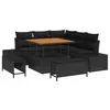 Image de vidaXL Ensemble de canapé de Jardin avec Coussin 8 pcs Noir Poly rotin, Canapé d'extérieur, modulable et Moderne, Salon de Jardin en Poly rotin, léger pour terrasse et Patio