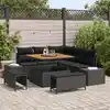 Image de vidaXL Ensemble de canapé de jardin avec coussin 8 pcs Noir polyrotin