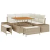 Image de vidaXL Ensemble de canapé de Jardin 8 pcs Beige Poly rotin, Canapé d'extérieur, modulable et Moderne, Salon de Jardin en Poly rotin, léger pour terrasse et Patio
