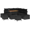 Image de vidaXL Ensemble de canapé de Jardin avec Coussin 8 pcs Noir polyrotin, Salon de Jardin et terrasse, canapé modulable Moderne, mobilier léger en Poly rotin, résistant aux UV