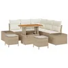 Image de vidaXL Ensemble de canapé de Jardin 8 pcs Beige Poly rotin, Canapé d'extérieur, modulable et Moderne, Salon de Jardin en Poly rotin, léger pour terrasse et Patio