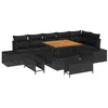 Image de vidaXL Ensemble de canapé de Jardin avec Coussin 9 pcs Noir polyrotin, Jardin et terrasse, Salon de Jardin Moderne, canapé en rotin léger, résistant aux UV, Confort au Patio