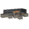 Image de vidaXL Ensemble de canapé de Jardin avec Coussin 9 pcs Gris polyrotin, Jardin et terrasse, Salon de Jardin Moderne, canapé en rotin léger, résistant aux UV, Confort au Patio