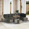 Image de vidaXL Ensemble de canapé de jardin avec coussin 9 pcs Gris polyrotin