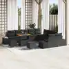 Image de vidaXL Ensemble de canapé de jardin avec coussin 13 pcs Noir polyrotin