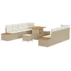 Image de vidaXL Ensemble de canapé de Jardin 11 pcs Beige polyrotin, Canapé Moderne pour Jardin et terrasse, Ensemble de Salon Chic, mobilier de véranda et Repos en extérieur