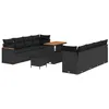 Image de vidaXL Ensemble de canapé de Jardin 11 pcs Noir polyrotin, Canapé Moderne pour Jardin et terrasse, Salon extérieur, Ensemble de fauteuils pour Balcon