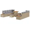 Image de vidaXL Ensemble de canapé de Jardin 11 pcs Beige polyrotin, Canapé Moderne pour Jardin et terrasse, Ensemble de Salon Chic, mobilier de véranda et Repos en extérieur