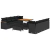 Image de vidaXL Ensemble de canapé de Jardin 11 pcs Noir polyrotin, Canapé Moderne pour Jardin et terrasse, Salon extérieur, Ensemble de fauteuils pour Balcon
