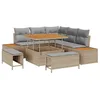Image de vidaXL Ensemble de canapé de Jardin 8 pc Beige polyrotin
